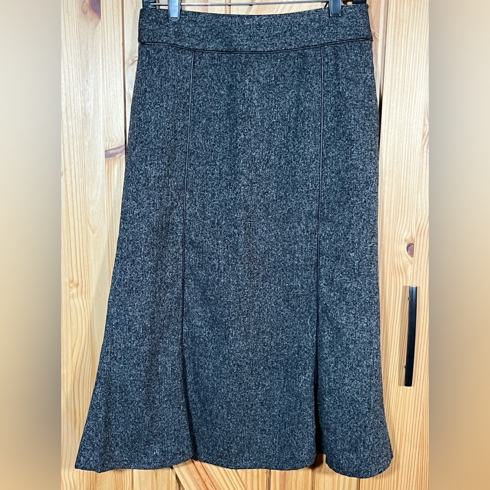 Signus Women's Black Gray Pencil Skirt Flounced Bottom Size 42 (US 12)